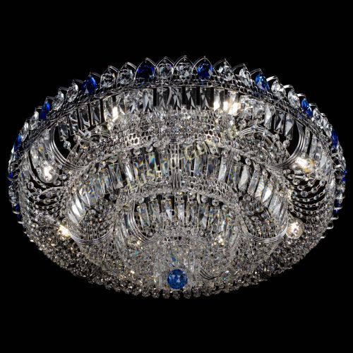 Люстра Тройное Кольцо пластинка синяя в Магнитогорске Гусь Хрустальный