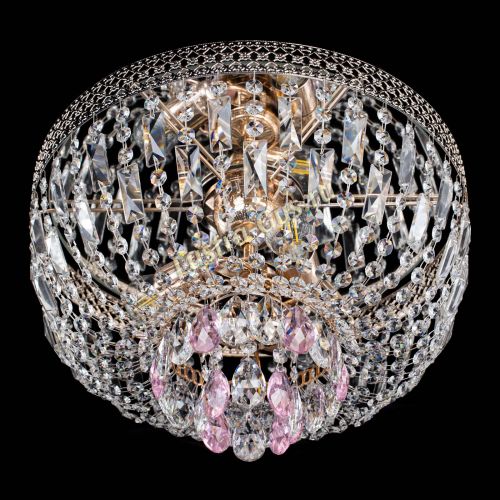 Люстра Венеция Астра №3 розовая в Магнитогорске Гусь Хрустальный