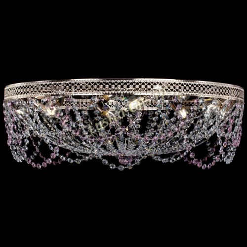 Люстра Венеция Ажур розовая в Магнитогорске Гусь Хрустальный