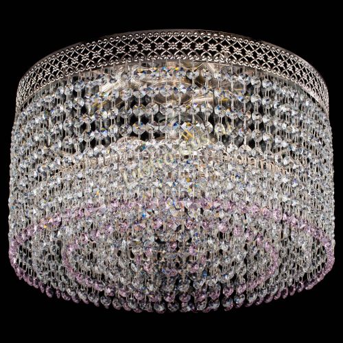 Люстра Венеция Капель №3 розовая в Магнитогорске Гусь Хрустальный