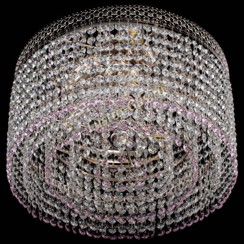 Люстра Венеция Капель №3 розовая в Магнитогорске Гусь Хрустальный