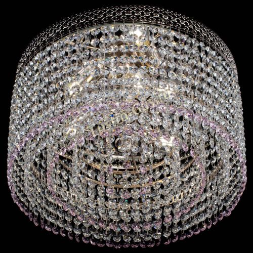 Люстра Венеция Капель №3 розовая в Магнитогорске Гусь Хрустальный