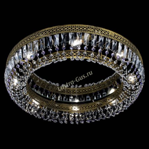 Люстра Венеция Кольцо №8 пластинка под бронзу Фиолетовая в Магнитогорске Гусь Хрустальный