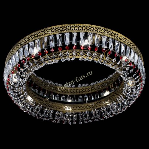 Люстра Венеция Кольцо №8 пластинка под бронзу Красная в Магнитогорске Гусь Хрустальный