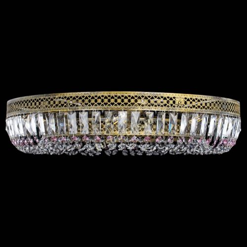 Люстра Венеция Кольцо №8 пластинка под бронзу Розовая в Магнитогорске Гусь Хрустальный