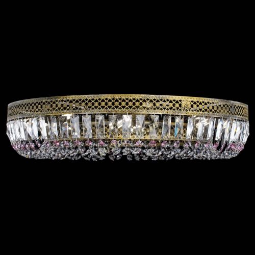 Люстра Венеция Кольцо №8 пластинка под бронзу Розовая в Магнитогорске Гусь Хрустальный