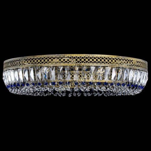 Люстра Венеция Кольцо №8 пластинка под бронзу Синяя в Магнитогорске Гусь Хрустальный