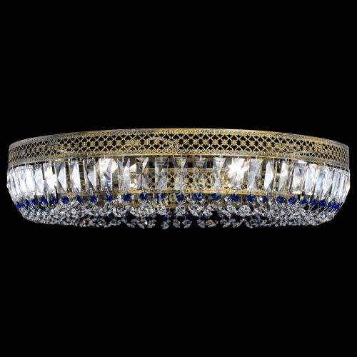 Люстра Венеция Кольцо №8 пластинка под бронзу Синяя в Магнитогорске Гусь Хрустальный