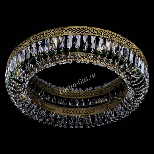 Люстра Венеция Кольцо №8 пластинка под бронзу Зеленая в Магнитогорске Гусь Хрустальный