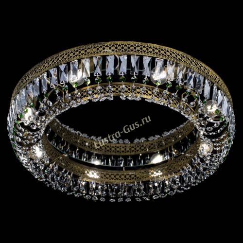 Люстра Венеция Кольцо №8 пластинка под бронзу Зеленая в Магнитогорске Гусь Хрустальный
