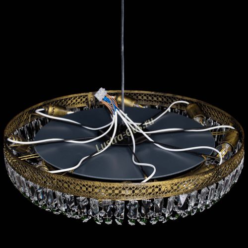 Люстра Венеция Кольцо №8 пластинка под бронзу Зеленая в Магнитогорске Гусь Хрустальный