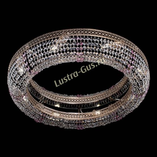 Люстра Венеция Кольцо №8 розовая в Магнитогорске Гусь Хрустальный