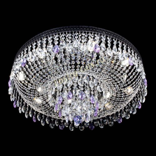 Люстра Венеция Кольцо Черная №8 фиолетовая в Магнитогорске Гусь Хрустальный