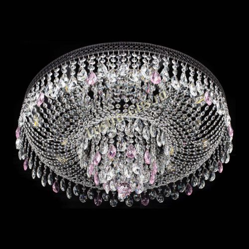 Люстра Венеция Кольцо Черная №8 розовая в Магнитогорске Гусь Хрустальный