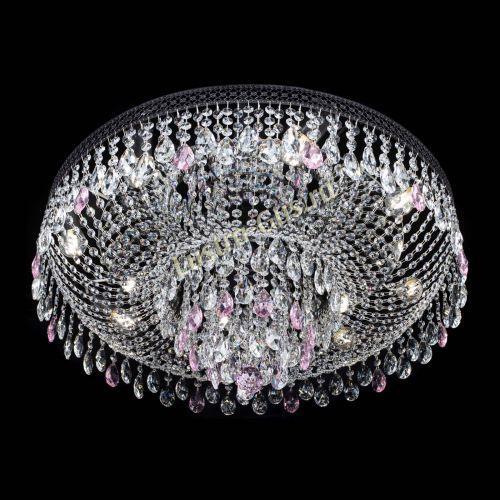 Люстра Венеция Кольцо Черная №8 розовая в Магнитогорске Гусь Хрустальный