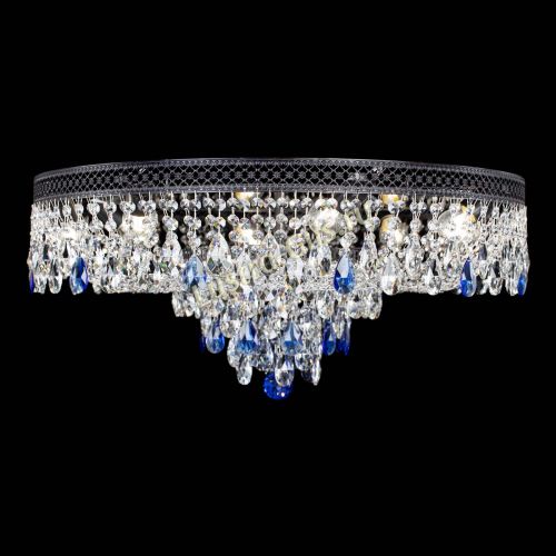 Люстра Венеция Кольцо Черная №8 синяя в Магнитогорске Гусь Хрустальный