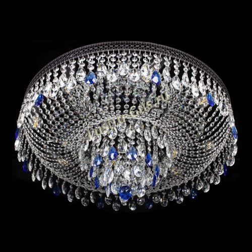 Люстра Венеция Кольцо Черная №8 синяя в Магнитогорске Гусь Хрустальный