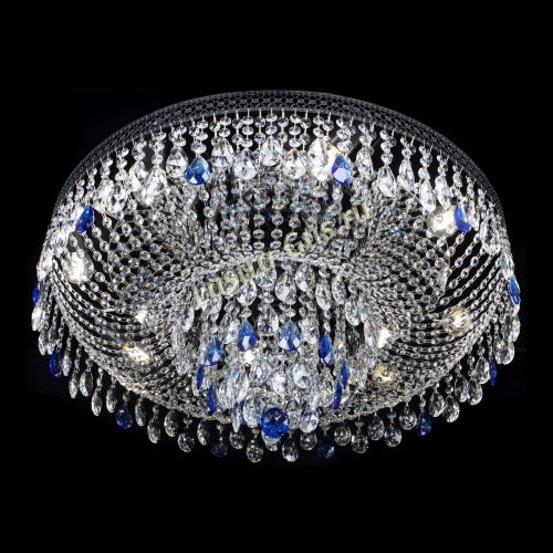 Люстра Венеция Кольцо Черная №8 синяя в Магнитогорске Гусь Хрустальный