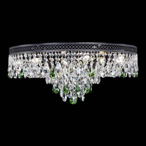 Люстра Венеция Кольцо Черная №8 зеленая в Магнитогорске Гусь Хрустальный