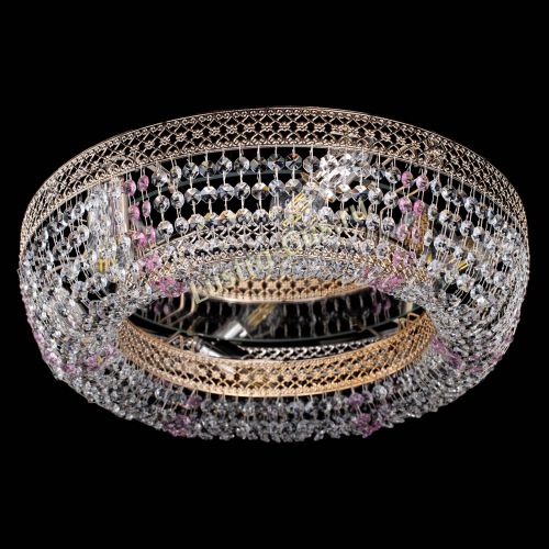 Люстра Венеция Кольцо розовая в Магнитогорске Гусь Хрустальный