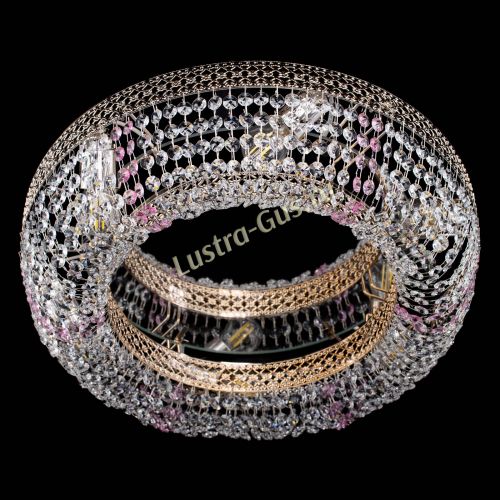 Люстра Венеция Кольцо розовая в Магнитогорске Гусь Хрустальный