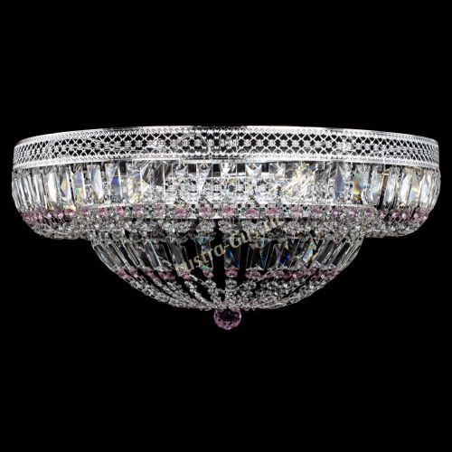 Люстра Венеция Купол пластинка 600 Розовая в Магнитогорске Гусь Хрустальный