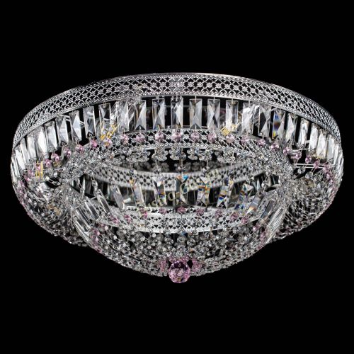 Люстра Венеция Купол пластинка 600 Розовая в Магнитогорске Гусь Хрустальный