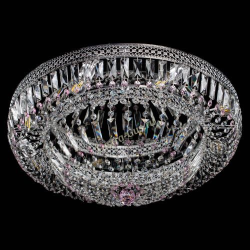 Люстра Венеция Купол пластинка 600 Розовая в Магнитогорске Гусь Хрустальный