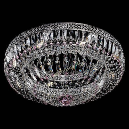 Люстра Венеция Купол пластинка 600 Розовая в Магнитогорске Гусь Хрустальный