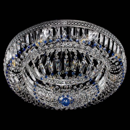 Люстра Венеция Купол пластинка 600 Синяя в Магнитогорске Гусь Хрустальный