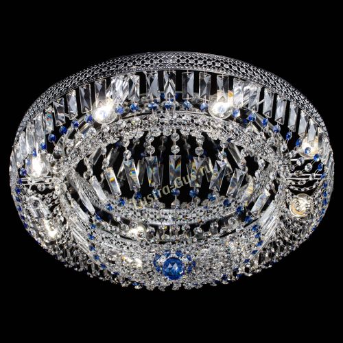 Люстра Венеция Купол пластинка 600 Синяя в Магнитогорске Гусь Хрустальный