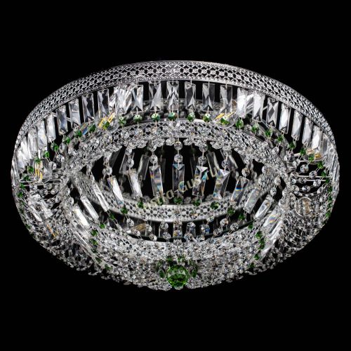 Люстра Венеция Купол пластинка 600 Зеленая в Магнитогорске Гусь Хрустальный