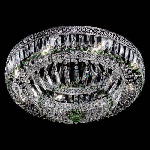 Люстра Венеция Купол пластинка 600 Зеленая в Магнитогорске Гусь Хрустальный