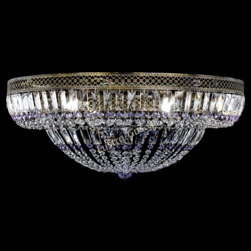 Люстра Венеция Купол пластинка под бронзу Фиолетовая в Магнитогорске Гусь Хрустальный