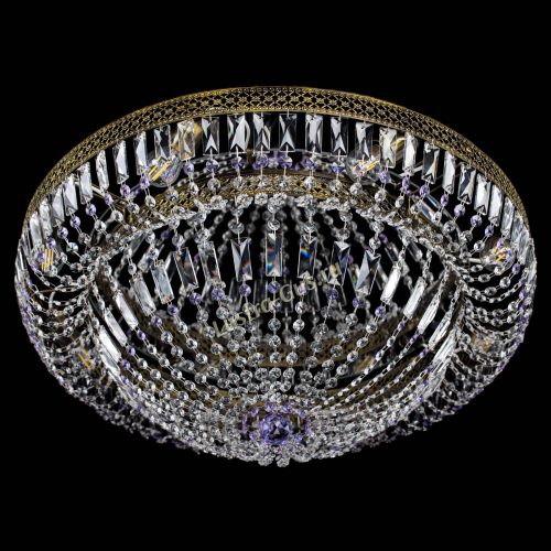 Люстра Венеция Купол пластинка под бронзу Фиолетовая в Магнитогорске Гусь Хрустальный