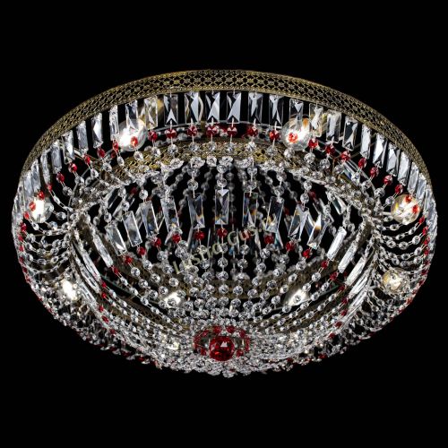 Люстра Венеция Купол пластинка под бронзу Красная в Магнитогорске Гусь Хрустальный