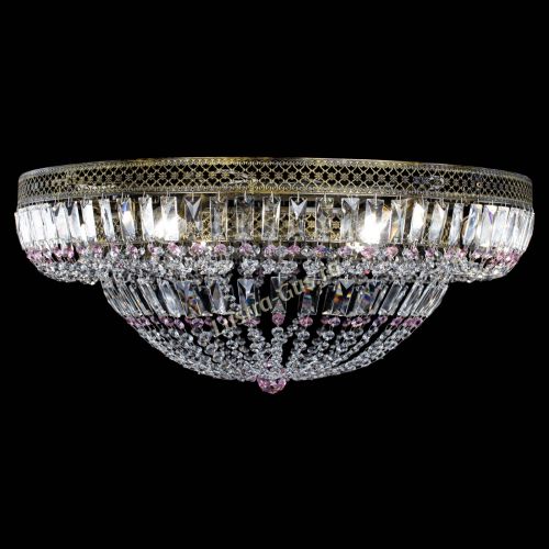 Люстра Венеция Купол пластинка под бронзу Розовая в Магнитогорске Гусь Хрустальный