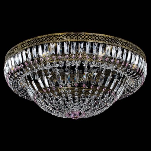 Люстра Венеция Купол пластинка под бронзу Розовая в Магнитогорске Гусь Хрустальный