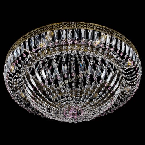 Люстра Венеция Купол пластинка под бронзу Розовая в Магнитогорске Гусь Хрустальный