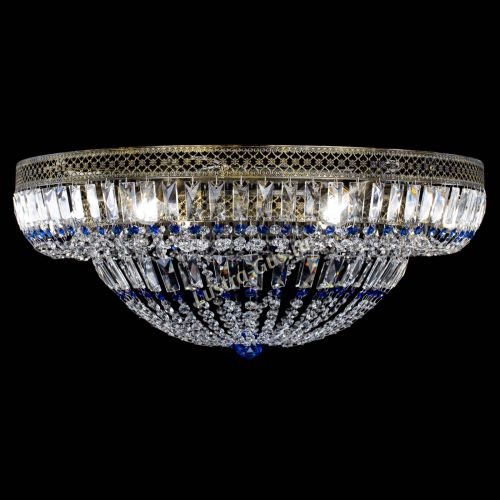 Люстра Венеция Купол пластинка под бронзу Синяя в Магнитогорске Гусь Хрустальный