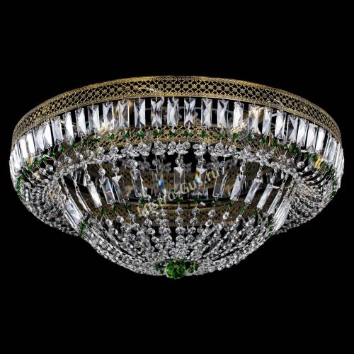 Люстра Венеция Купол пластинка под бронзу Зеленая в Магнитогорске Гусь Хрустальный
