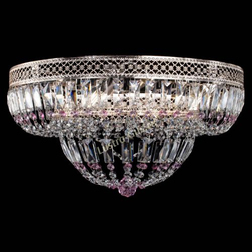 Люстра Венеция Купол пластинка Розовая в Магнитогорске Гусь Хрустальный