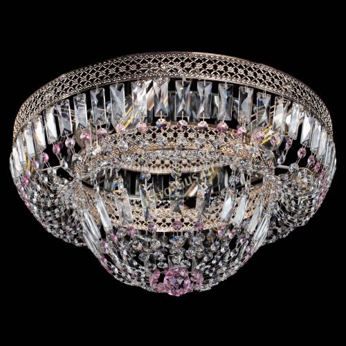 Люстра Венеция Купол пластинка Розовая в Магнитогорске Гусь Хрустальный