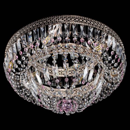 Люстра Венеция Купол пластинка Розовая в Магнитогорске Гусь Хрустальный