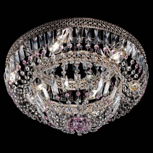 Люстра Венеция Купол пластинка Розовая в Магнитогорске Гусь Хрустальный