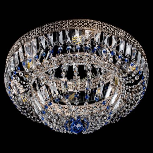 Люстра Венеция Купол пластинка Синяя в Магнитогорске Гусь Хрустальный