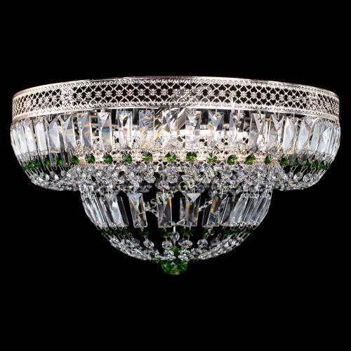 Люстра Венеция Купол пластинка Зеленая в Магнитогорске Гусь Хрустальный