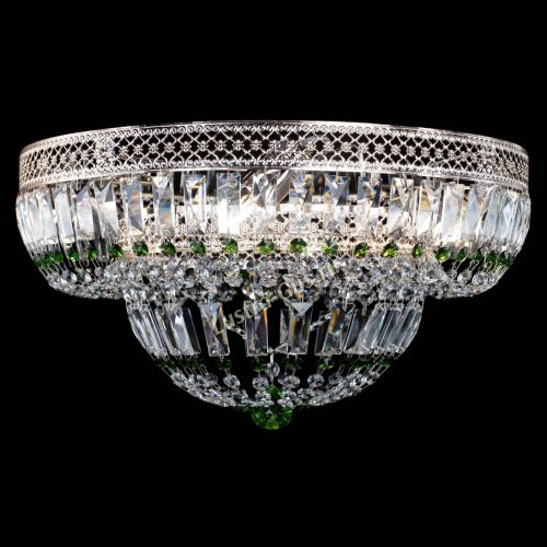 Люстра Венеция Купол пластинка Зеленая в Магнитогорске Гусь Хрустальный