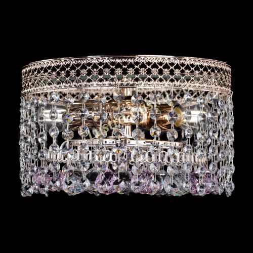 Люстра Венеция шар №2 розовая в Магнитогорске Гусь Хрустальный