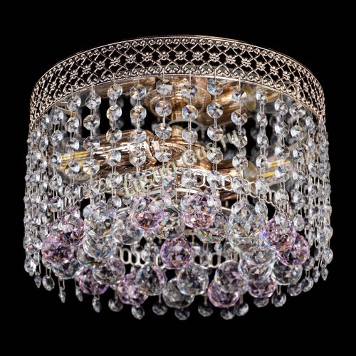 Люстра Венеция шар №2 розовая в Магнитогорске Гусь Хрустальный